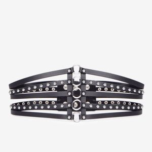 Genuine Leather Black Corset Never Worn